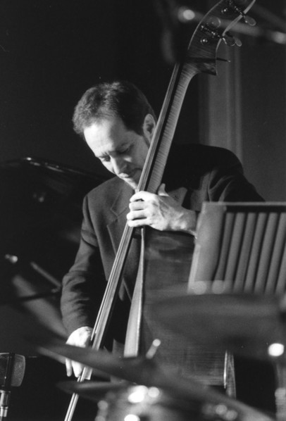 Phil Flanigan, playing double bass, c2008. Creator: Brian Foskett.