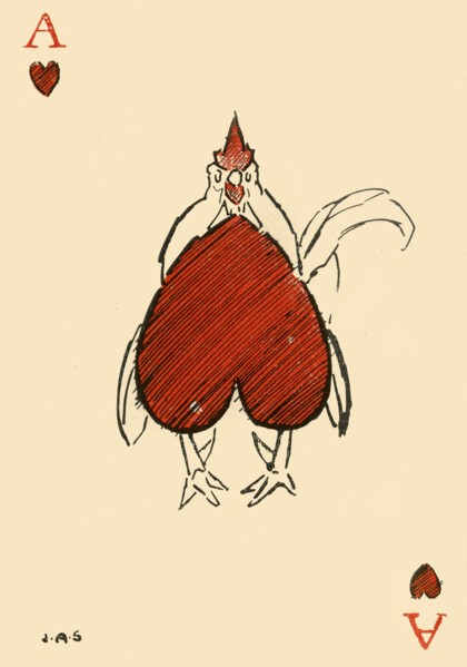 The corpulent Chanticleer, from the ace of hearts', 1910. Creator: James Affieck Shepherd.