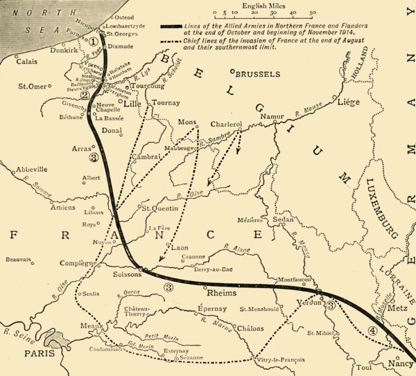 The Allied Armies in France and Flanders, First World War, 1914, (c1920).  Creator: Unknown.