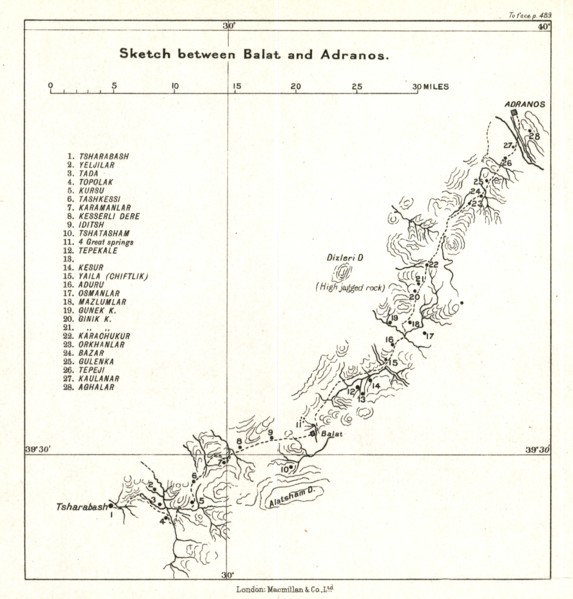 'Sketch between Balat and Adranos', c1915. Creator: Stanford's Geographical Establishment.