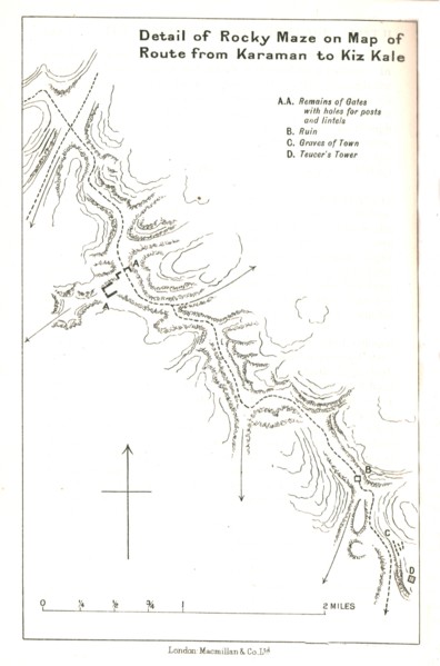 'Detail of Rocky Maze on Map of Route from Karaman to Kiz Kale', c1915.  Creator: Stanford's Geographical Establishment.