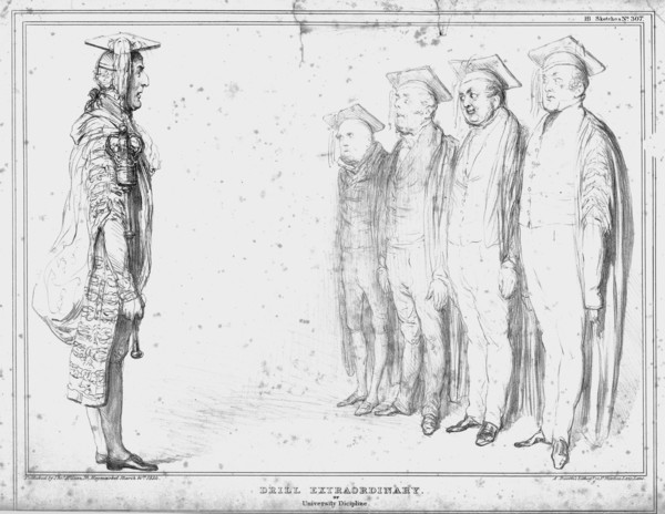 'Drill Extraordinary, or University Dicipline', 1834. Creator: John Doyle.