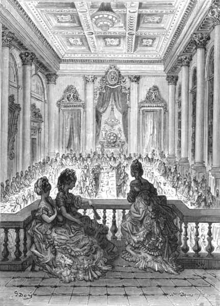 'The Goldsmiths at Dinner', 1872.  Creator: Gustave Doré.