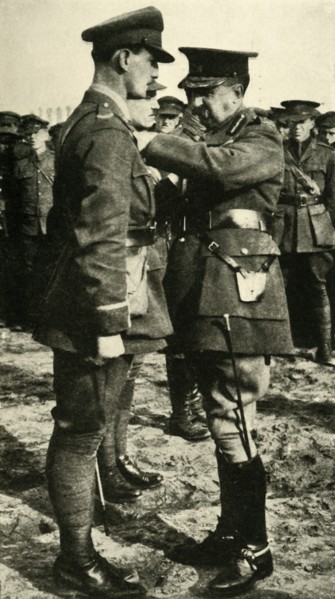'Lieutenant Kent receiving the Military Cross', First World War, 1915-1916, (c1920). Creator: Unknown.
