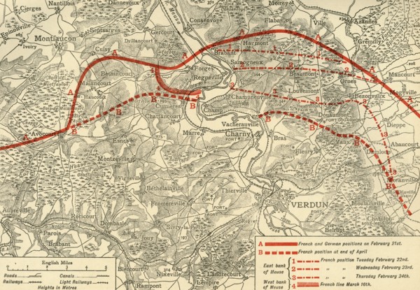 '...positions in the Battle of Verdun, northern France, First World War, 1916, (c1920). Creator: Unknown.