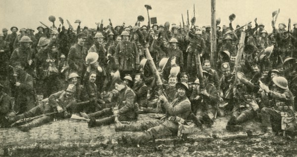 British soldiers after the Battle of St Eloi, Flanders, First World War, 27 March 1916, (c1920). Creator: Unknown.