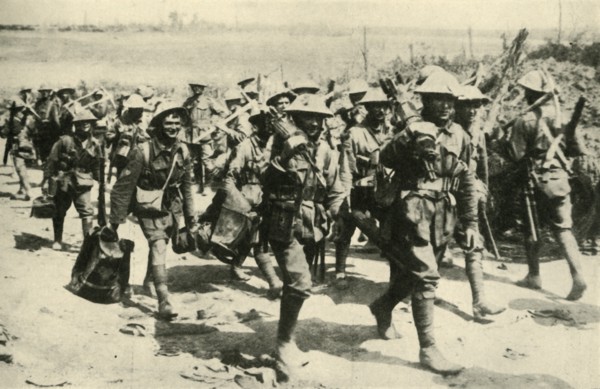 'Back from Pozières: Australian machine-gunners...', First World War, 1916, (c1920). Creator: Unknown.