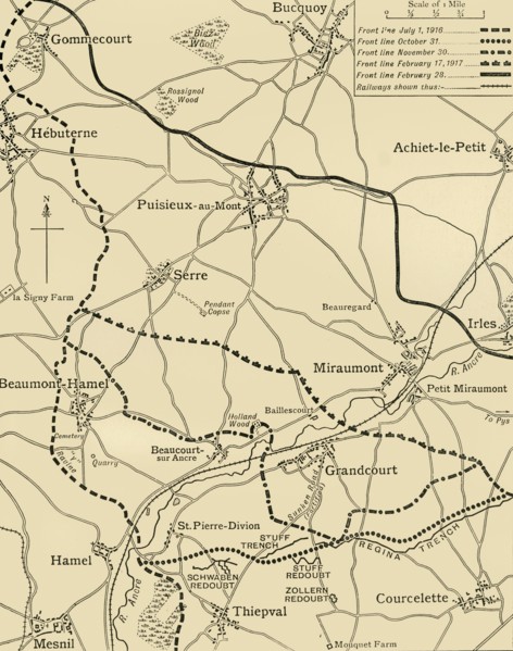 'The Battles of the Ancre', northern France, First World War, 1916-1917, (c1920). Creator: Unknown.