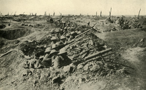 'British troops awaiting the order to attack', Western Front, First World War, c1916, (c1920). Creator: Unknown.