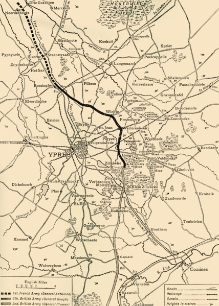 Map of Ypres, West Flanders, Belgium, First World War, (c1920). Creator: Unknown.