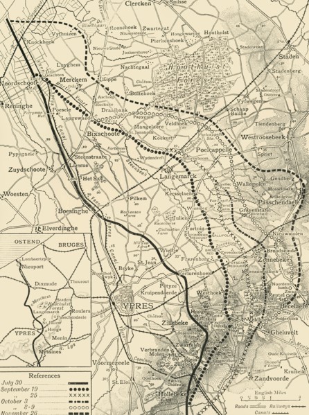 'The Battles of the Flanders Ridges, July 30-November 26, 1917', (c1920).  Creator: Unknown.
