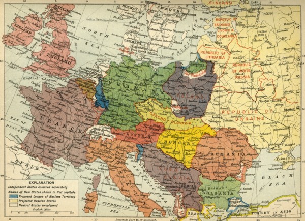 'The Partition of Europe under Treaties of Paris, June 1919', (c1920). Creator: Unknown.