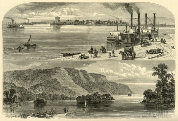 'La Crosse, and Scenery Above', 1874.  Creator: John J. Harley.