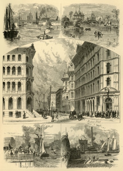 'Scenes in Chicago', 1874.  Creator: John J. Harley.