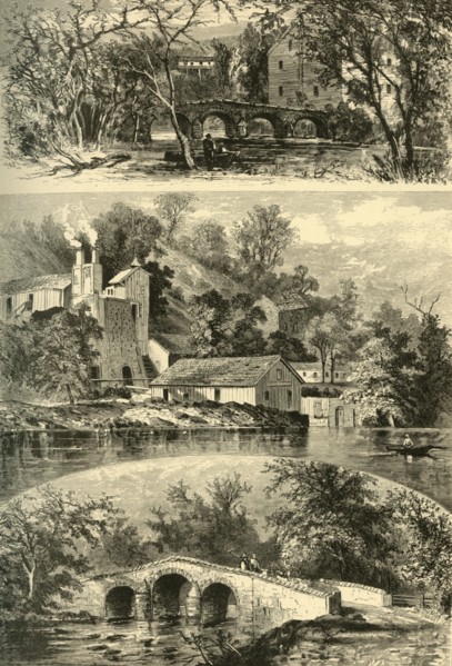 Rolling mills and bridges on the Antietam Creek, 1872. Creator: Granville Perkins.