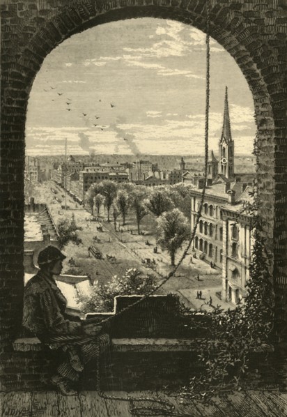 'Superior Street, Cleveland, from Presbyterian Church', 1872. Creator: John Karst.
