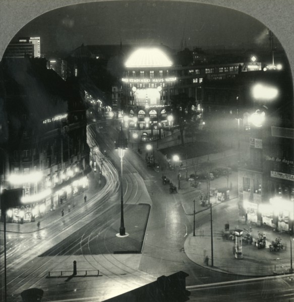 'Potsdammer Platz at Night, the Center of Berlin's Gay Night Life, Germany', c1930s. Creator: Unknown.
