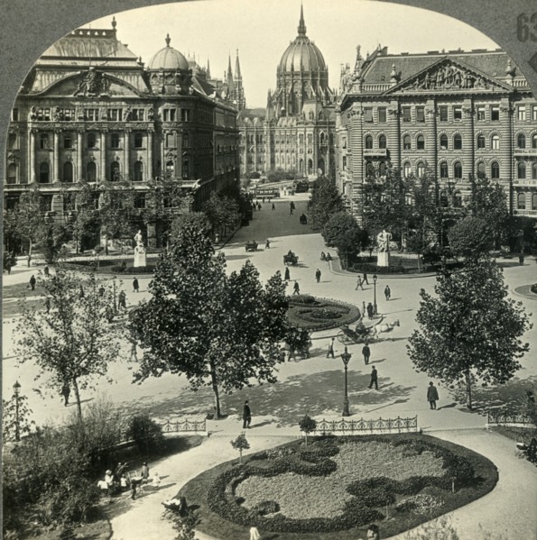 'Liberty Square with Parliament House, Budapest, Hungary', c1930s. Creator: Unknown.