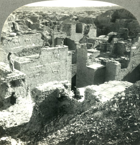 'Palace of Nebuchadnezzar (6th Century B.C.) and Desolate Ruins of Once Mighty Babylon, Iraq (Mesopo Creator: Unknown.