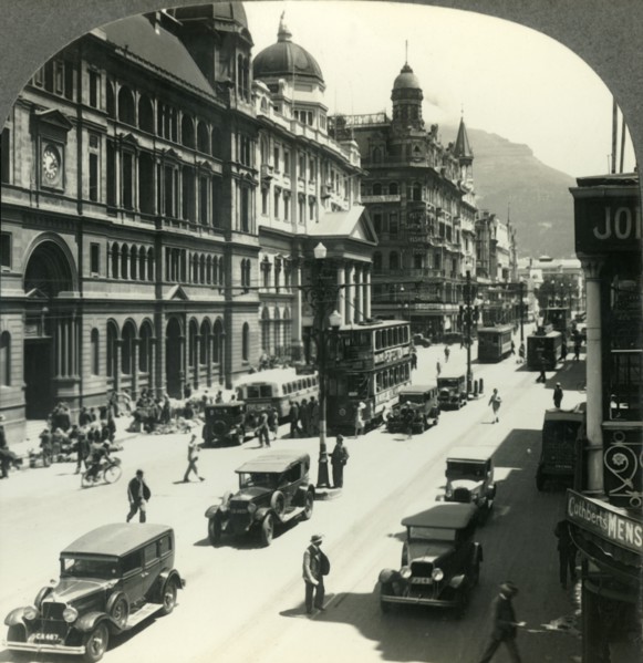 'The Post Office and Curb Flower Market, Adderley Street, Cape Town, South Africa', c1930s. Creator: Unknown.