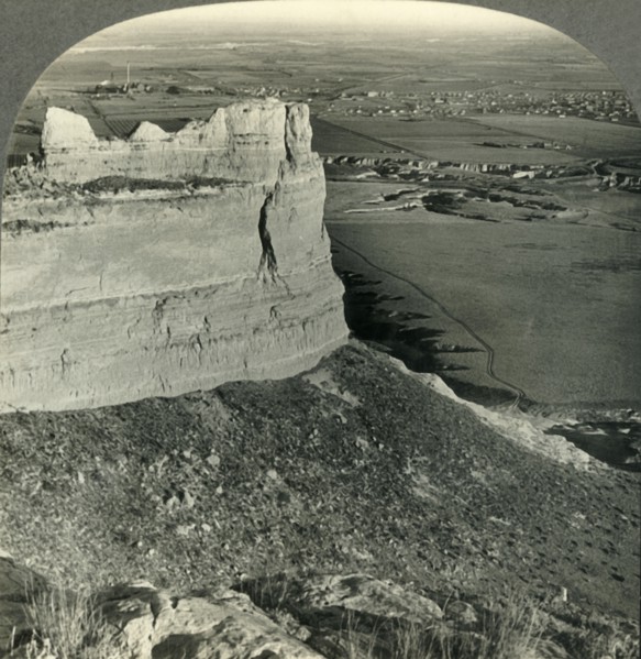 'Looking Across Sugar Beet Fields, Platte River Valley, Scotts Bluff, Nebraska', c1930s Creator: Unknown.