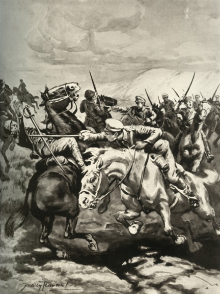 'Fearless Cossacks Sabre and Put to Flight Hungarian Hussars', 1916. Creator: Unknown.