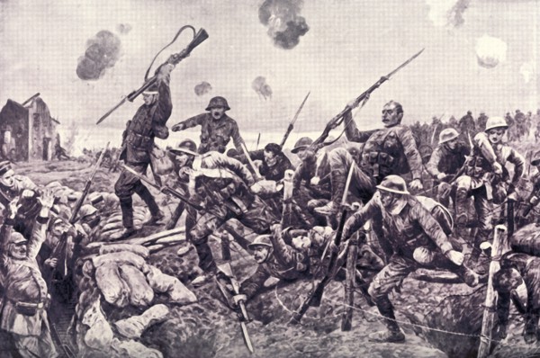 'Glorious Charge of the Fusiliers at St. Eloi', 1916. Creator: Unknown.