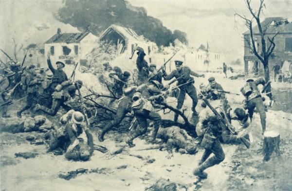 'British Infantry Storm Ruined Heudicourt', 1917. Creator: Unknown.