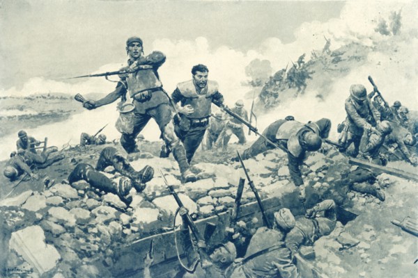 'Italian Soldiers Equipped with Breast-plates', 1917. Creator: Unknown.