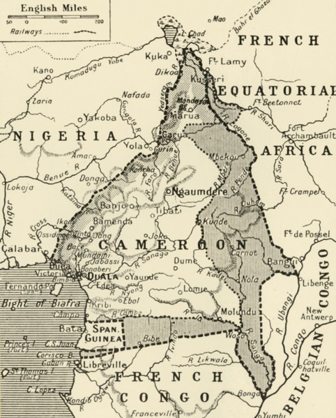 'Map Showing the German Cameroon Colony', 1916. Creator: Unknown.
