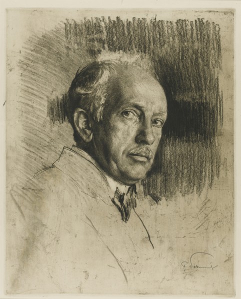 Portrait of the Composer Richard Strauss (1864-1949), c. 1914. Creator: Liebermann, Max (1847-1935).