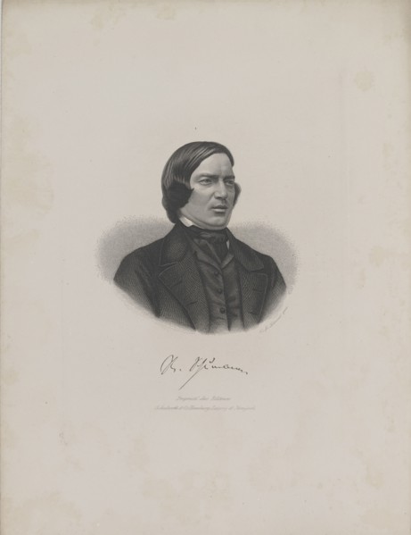 Portrait of the Composer Robert Schumann (1810-1856), c. 1840. Creator: Laemmel, Moritz (1822-?).