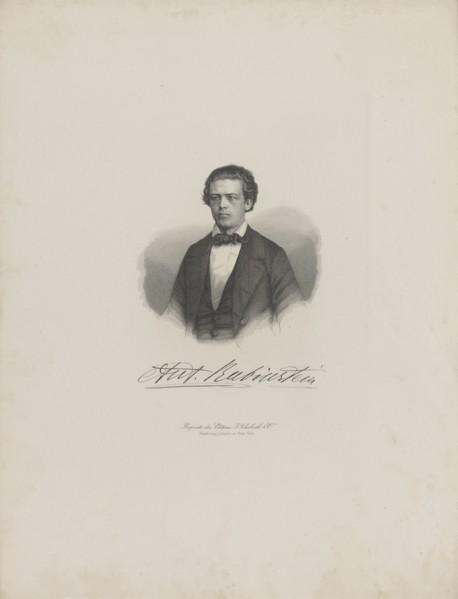 Portrait of the composer Anton Rubinstein (1829-1894), c. 1850. Creator: Anonymous.