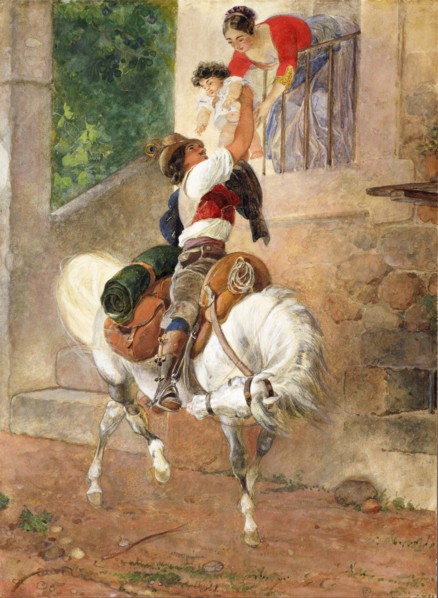 Return of a Roman shepherd home, 1851-1852. Creator: Briullov, Karl Pavlovich (1799-1852).