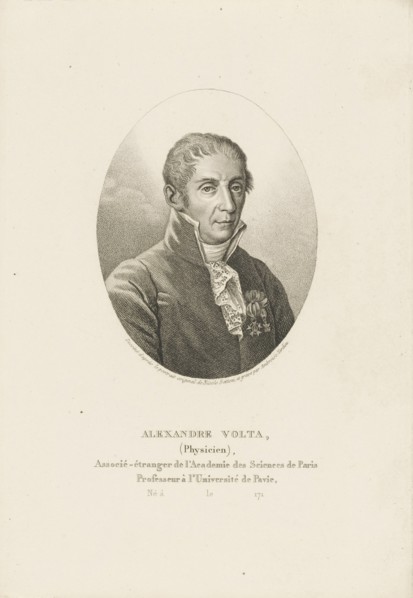 Portrait of Alessandro Volta (1745-1827) , ca 1820. Creator: Tardieu, Ambroise (1788-1841).