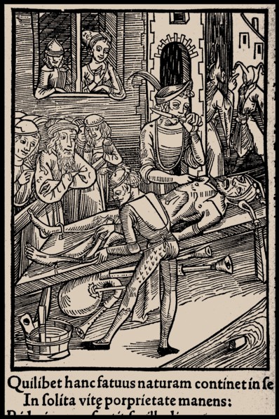 Illustration to the book "Ship of Fools" by Sebastian Brant, 1497. Creator: Anonymous.