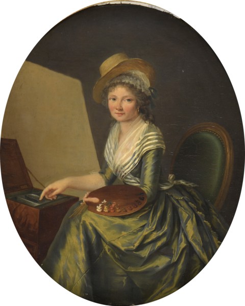 Self-Portrait with Easel. Creator: Lemoine, Marie Elisabeth (1754-1820).