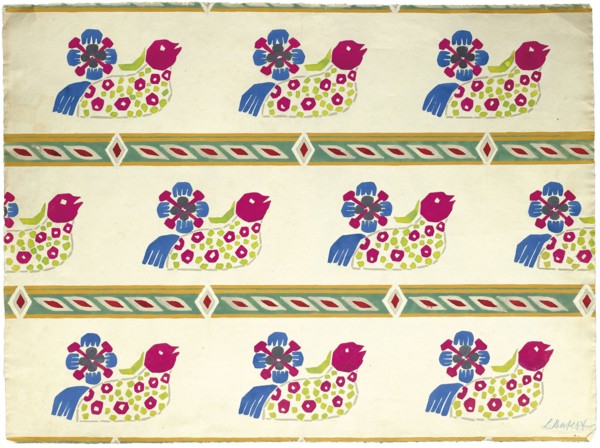 Textile design, Early 20th cen.. Creator: Bakst, Léon (1866-1924).
