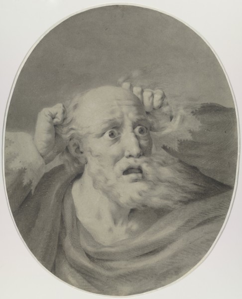 Old man with beard, scuffling his hair. Creator: Rehberg, Friedrich (1758-1835).
