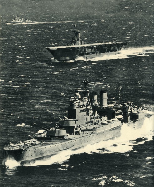 The 'Renown', the 'Ark Royal', and the 'Sheffield', c1939-1941, (1942).  Creator: Unknown.