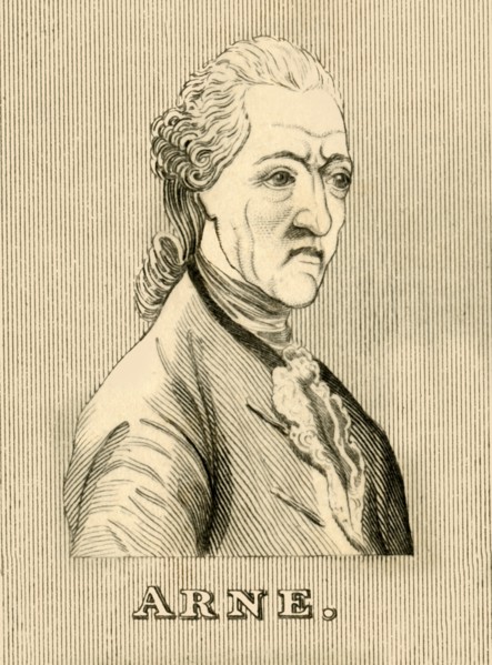 'Arne', (1710-1778), 1830. Creator: Unknown.