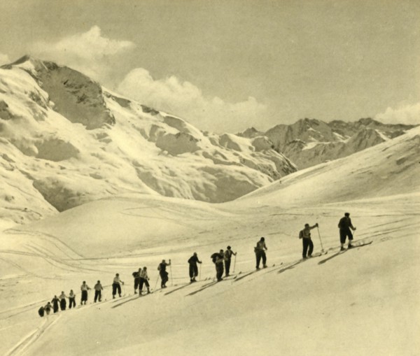 Skiing lesson, Arlberg, Austria, c1935.  Creator: Unknown.