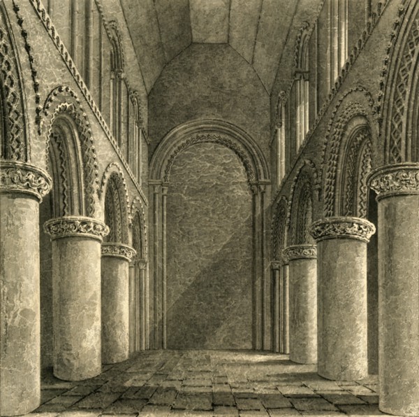 'Nave of Steyning Church', 1835. Creator: Unknown.