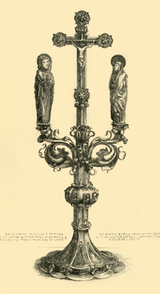 Branched altar cross, 14th-15th century, (1881).  Creator: J S Goepel.
