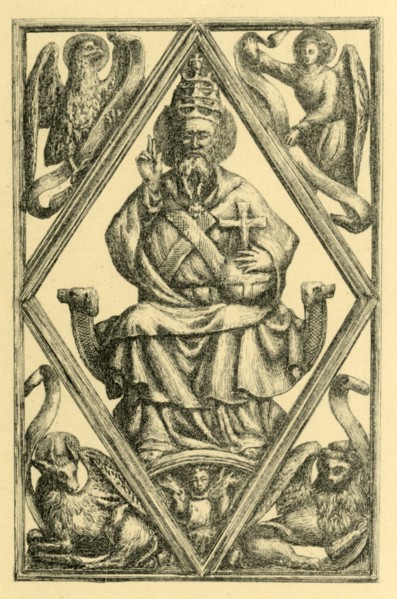 Ivory book cover depicting God the Father, early 15th century, (1881).  Creator: J Brooke.