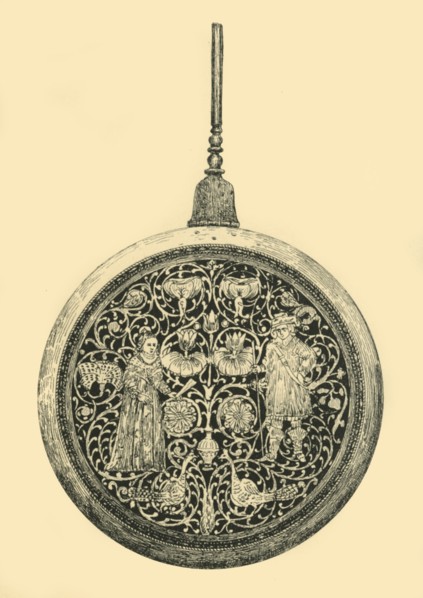 Brass warming pan, 17th century, (1881).  Creator: J Brooke.