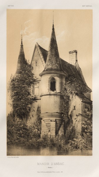 ...Pl. 98, Manoir dAnsac (Corrèze), 1860. Creator: Victor Petit (French, 1817-1874).