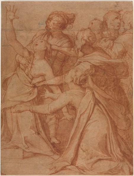 A Miracle of Saint Philip Benizzi: The Healing of a Demoniac Woman, c. 1557. Creator: Taddeo Zuccaro (Italian, 1529-1566).