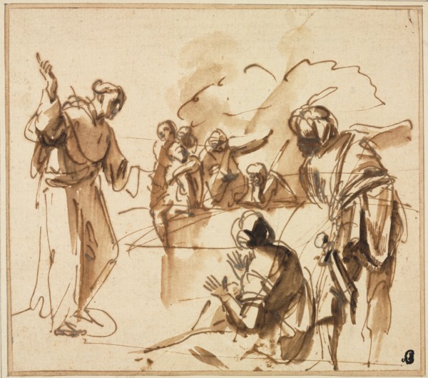 A Monk Preaching, mid 17th century?. Creator: Pier Francesco Mola (Italian, 1612-1666).