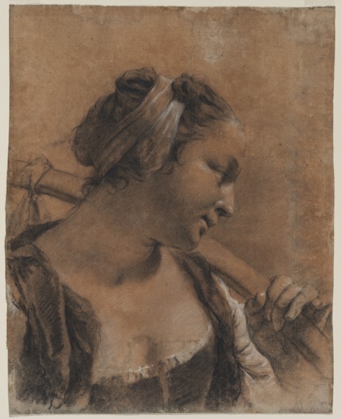 A Portrait of Rosa with a Shoulder Stick, c. 1735. Creator: Giovanni Battista Piazzetta (Italian, 1682-1754).